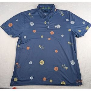 William Murray‎ Polo Mens XL Blue Floral All Over Print Performance Golf